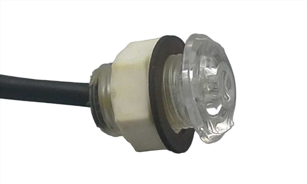 10 - 11/16 White Clear Jammy Bullet Light 1 LED Waterproof Marker Accent P2 (J-5-C-LOTOF10)