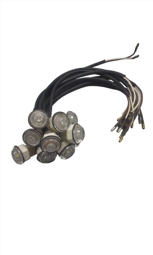 10 - 11/16 White Clear Jammy Bullet Light 1 LED Waterproof Marker Accent P2 (J-5-C-LOTOF10)