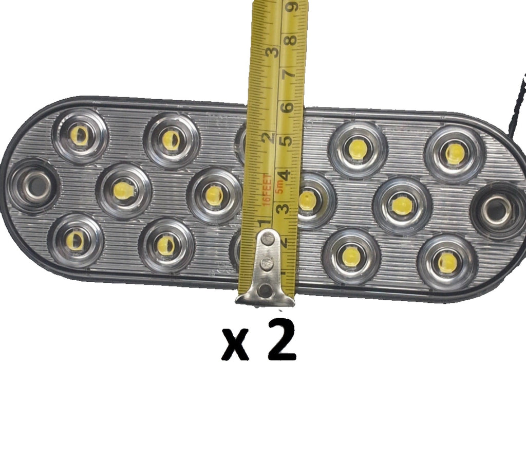 2 - Maxxima Low Profile White LED 6" Oval Reverse Backup Light Cargo Flush Surface (M63350-LOTOF2)