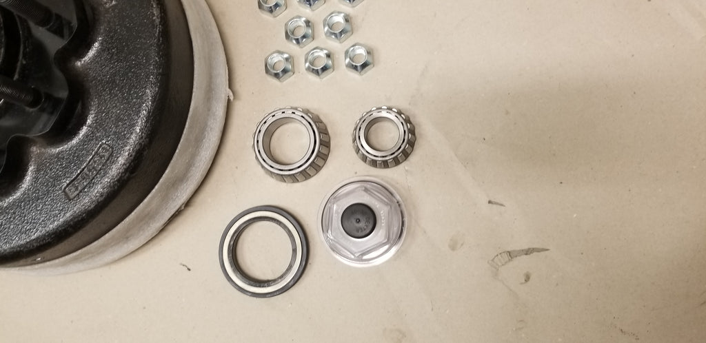 Trailer Hub Brake Drum 8K Axle 12-1/4"x3-3/8" 5/8 stud Oil/grease 8000# Lippert 674862 (99-86580-46-KIT)