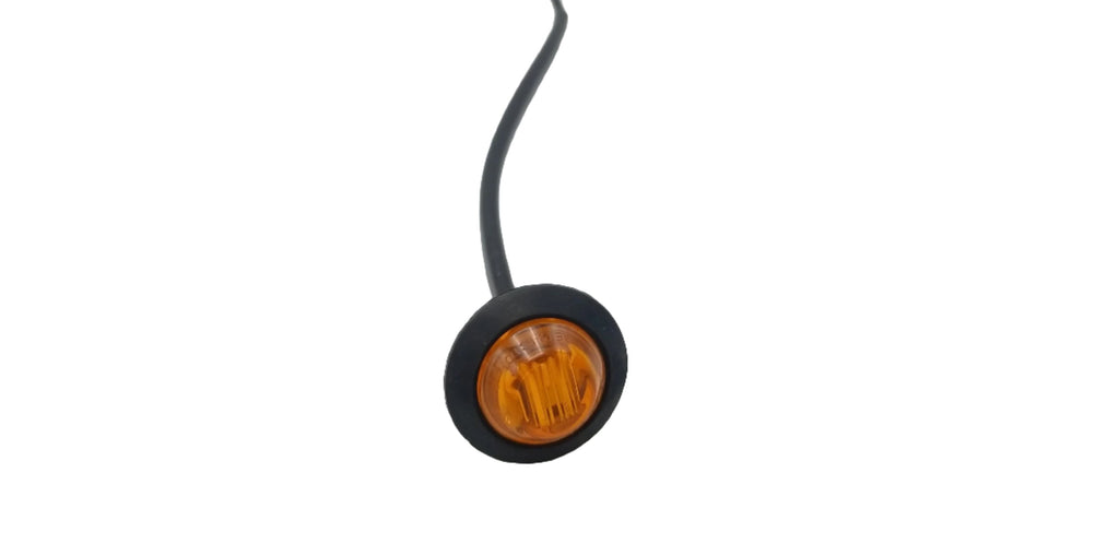 PAIR Of Maxxima 3/4" Round LED P2PC CM Amber With 3/4" Weld-On Light Bracket (M09300Y-34-BRACKET-PAIR)