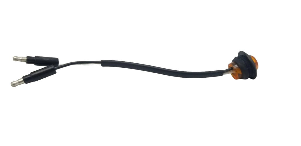 PAIR Of Maxxima 3/4" Round LED P2PC CM Amber With 3/4" Weld-On Light Bracket (M09300Y-34-BRACKET-PAIR)