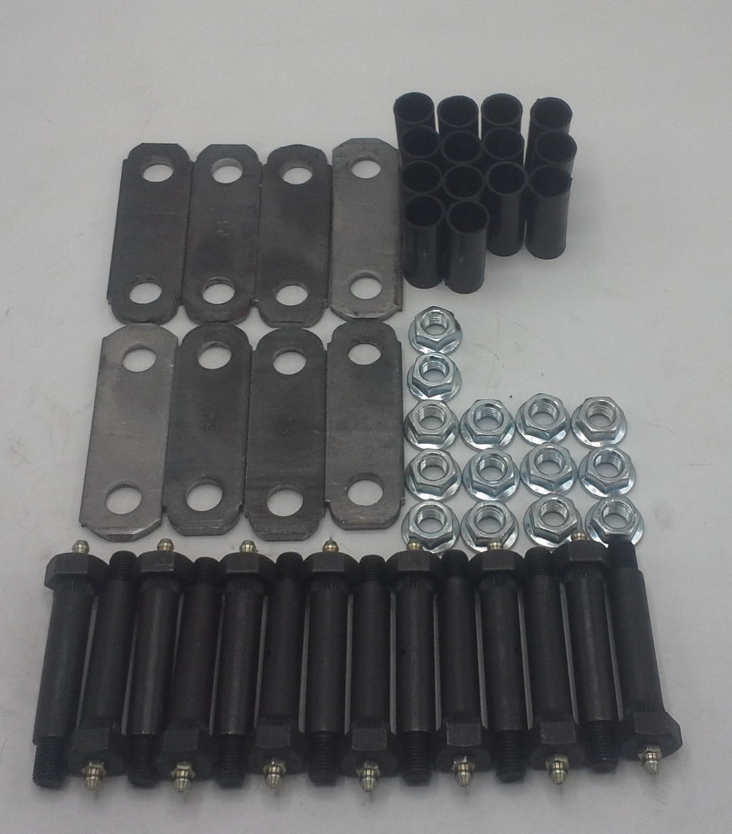 Tandem Axle Spring Suspension Rebuild Kit with Wet Grease Bolts (RK-TA-WB)
