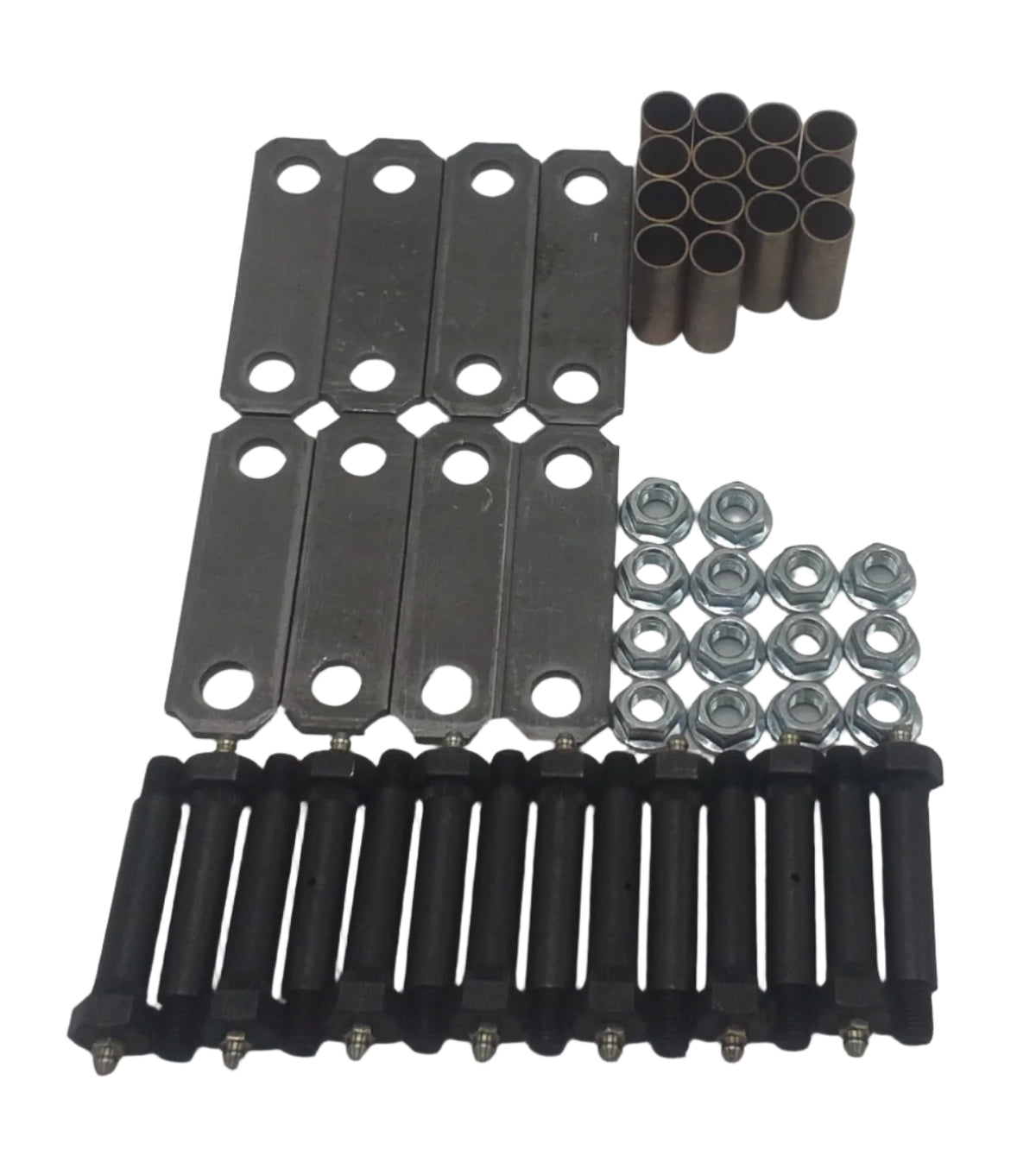Tandem Axle Spring Suspension Rebuild Kit with Wet Grease Bolts 3.125 Shackles (RK-TA-WB-BB-3125)