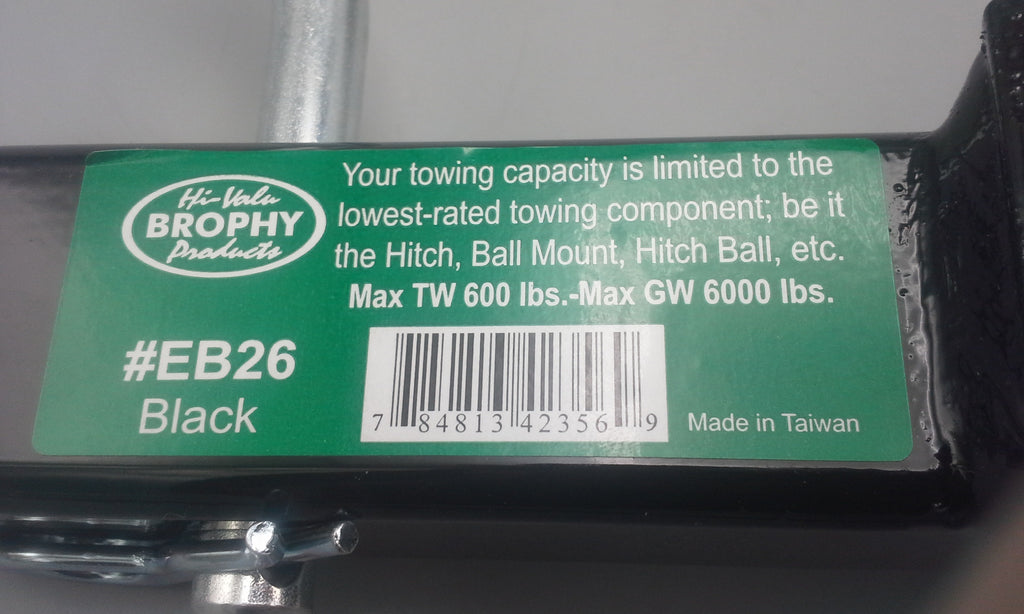 2" Receiver ball mount with 2" Ball and Hitch Pin 5k Capacity (EB26-KIT)