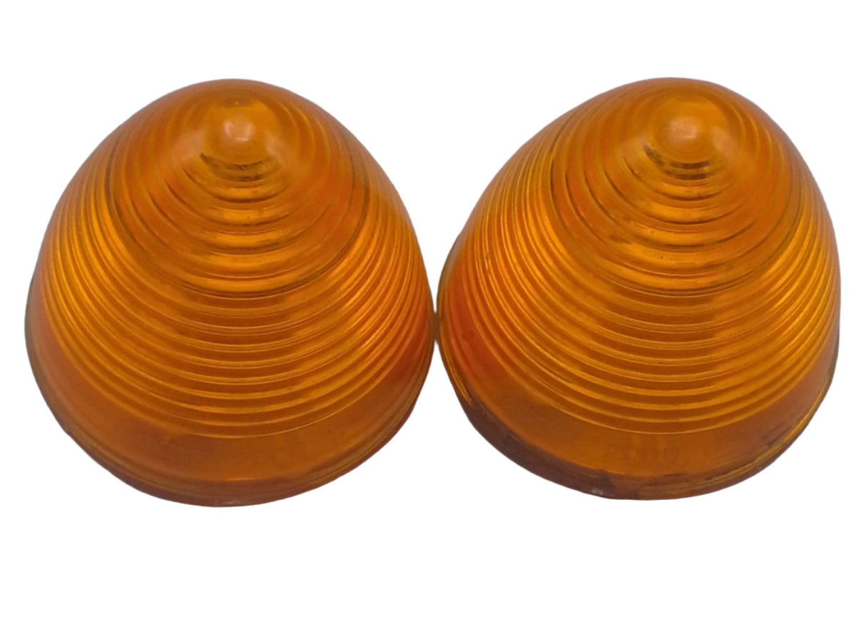 2 - 2" Round Amber 4 LED Beehive Clearance Marker Side Vantage Light Jammy (J-1055-AK-X2)