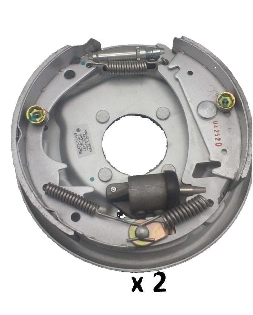 2 Pairs (4 Brakes) - 10" Hydraulic Dacromet Coated 3500# Free Backing Plate Trailer Brakes (AKFBBRK-35-PAIR-DACROx2)