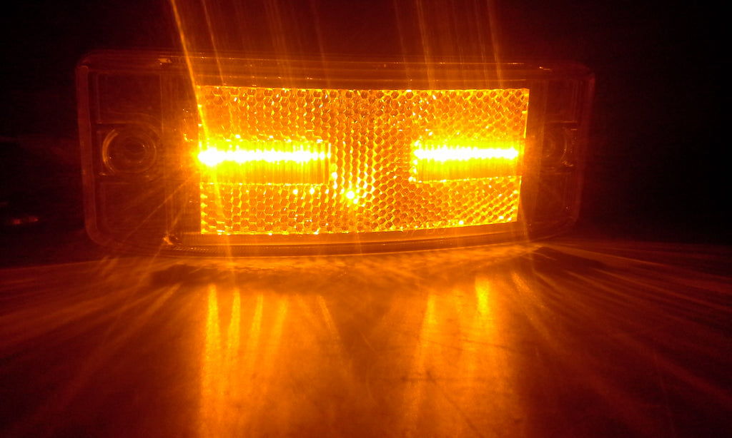 1 - 2" x 6" Maxxima Amber 8 LED Aux Turn/Tail/Marker Clearance Light Truck Trailer RV (M20330Y)