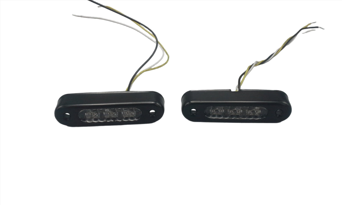 2 - TecNiq Amber Turn Signal/Marker LED EON Light Black Hidden Small blinker USA (E03-A003-1 + E03-0BV0-1-LOTOF2)