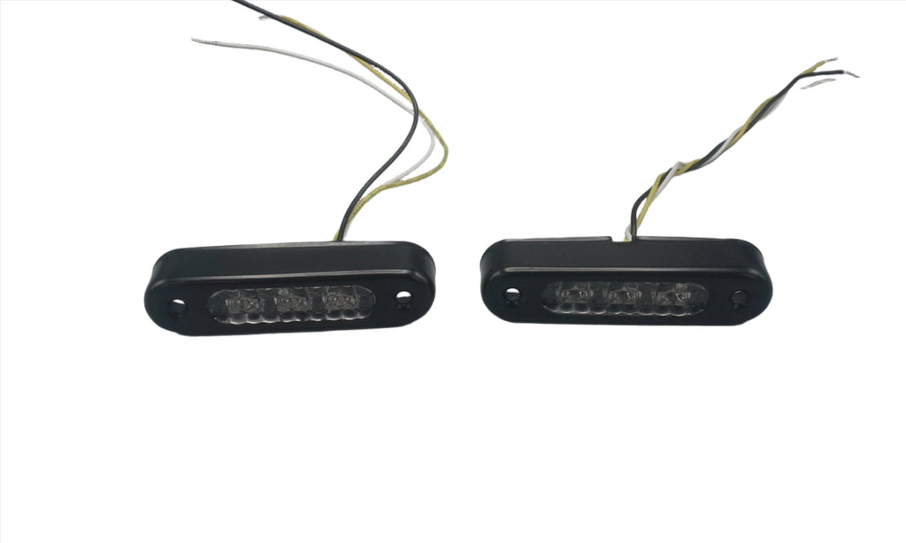 2 - TecNiq Amber Turn Signal/Marker LED EON Light Black Hidden Small blinker USA (E03-A003-1 + E03-0BV0-1-LOTOF2)