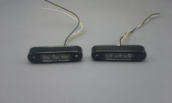 2 - TecNiq Amber Turn Signal/Marker LED EON Light Black Hidden Small blinker USA (E03-A003-1 + E03-0BV0-1-LOTOF2)