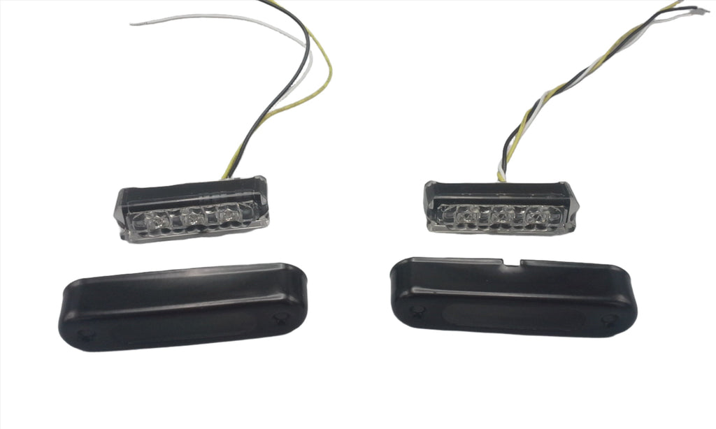 2 - TecNiq Amber Turn Signal/Marker LED EON Light Black Hidden Small blinker USA (E03-A003-1 + E03-0BV0-1-LOTOF2)