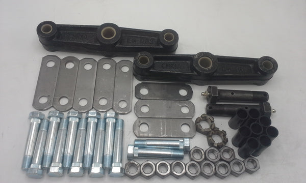 Tandem Trailer Axle Suspension Rebuild Kit with Standard Bolts and 2.56" Shackle Straps and Straight Equalizers (SRK-TA-SB-R83)