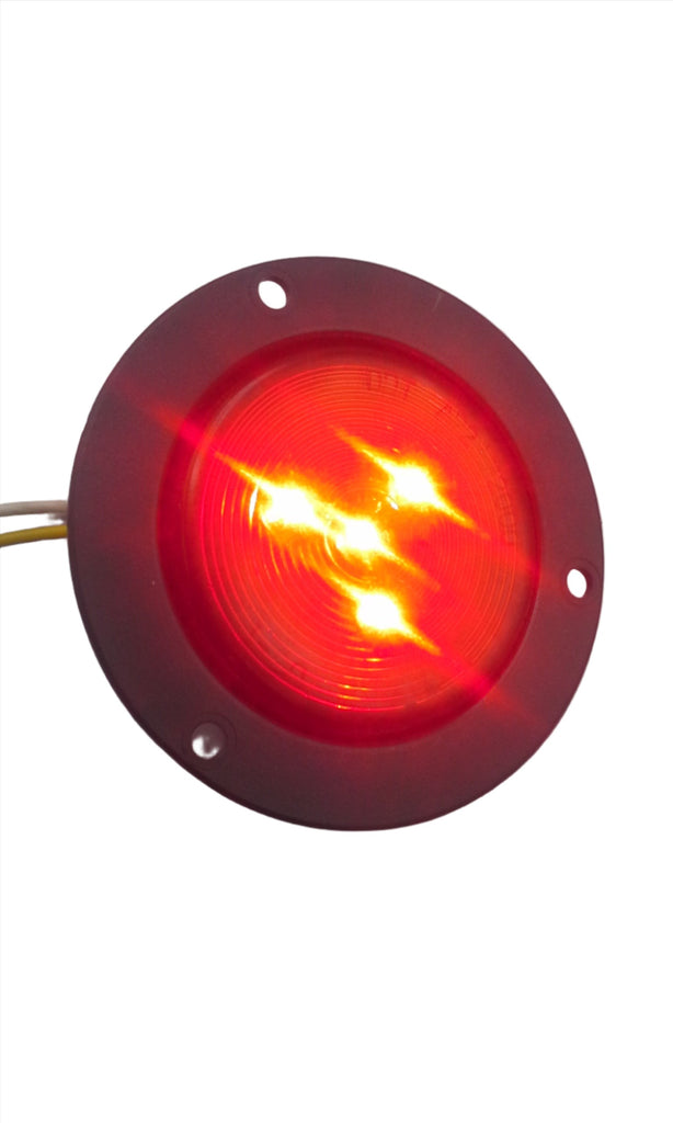 2.5" Red Round Sealed Clearance Marker Light 4 LED Recessed Flush Mount (J-25-FFR)