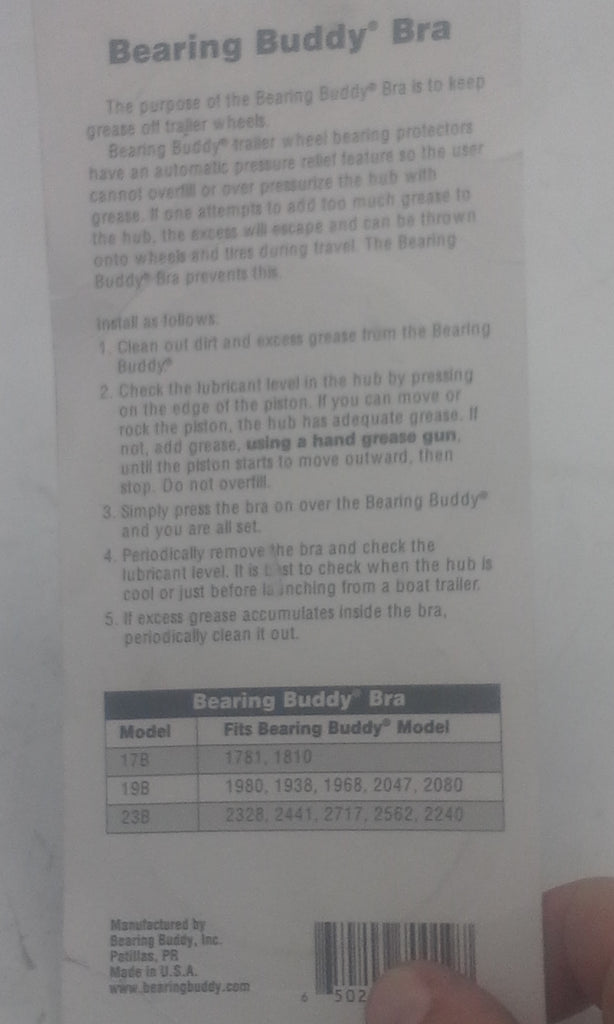Two 1.98 Trailer Wheel Bearing Buddy Protector Bras (19B)