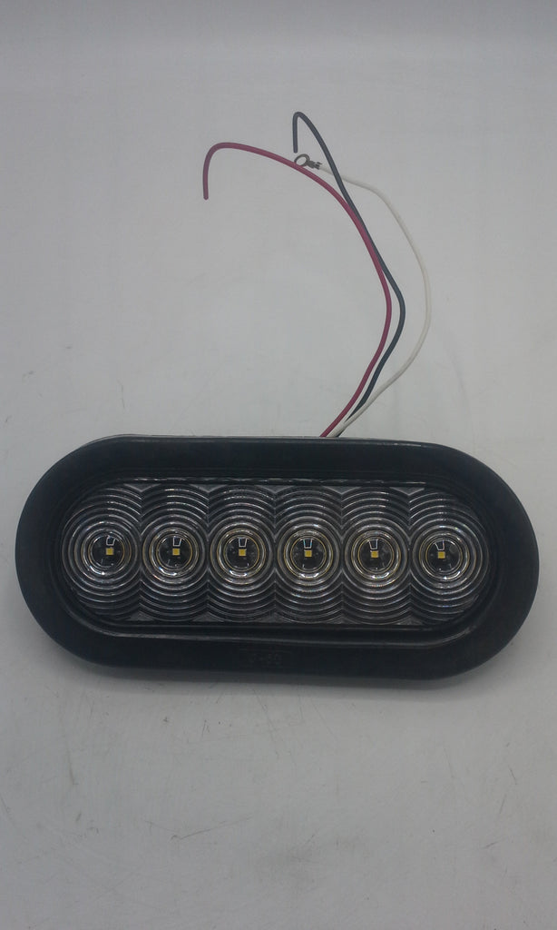 TWO 6" oval White LED Back Up Tail Reverse Light TecNiq Trailer RV USA (T66-WCRT-1-KIT-LOTOF2)