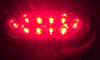 TWO 6"Oval Flange Surface Mount Red LED Clear Lens Trailer Light w Chrome Bezel(J-65-FRC + J-65-BZ-C-LOTOF2)