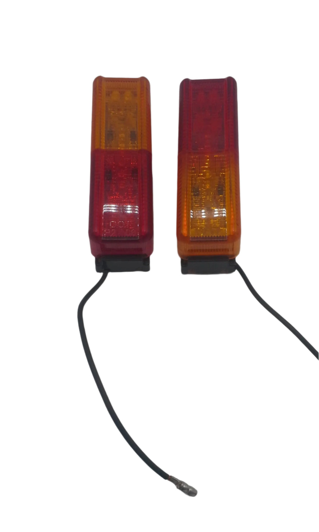 2-Pack LED Fender Mount Clearance Marker Lights with Pigtails &amp; Brackets - Red / Amber Trailer Lights (MCL-67ARB-LOTOF2)