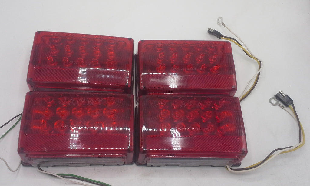 TWO Pair (4 pcs) LED Box Stop Turn Tail Trailer Camper RV Lights, J-72L J72J-72 (2XJ-72 + 2XJ-72-L)