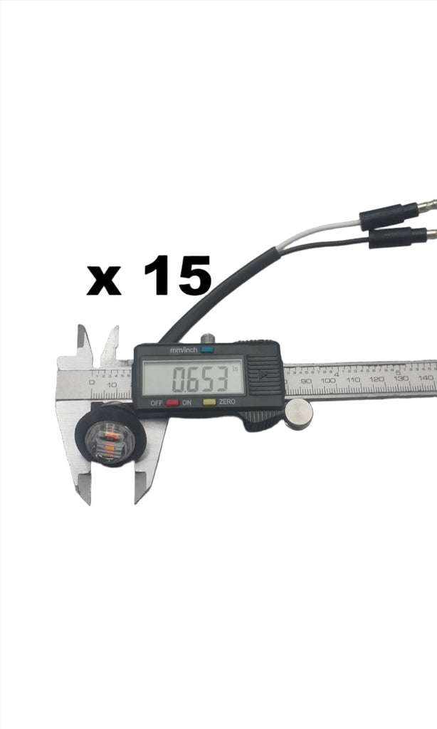 15 - 3/4 Maxxima Amber Clear LED Clearance Marker Light Trailer 24" Wire Harness (M09300YCL-1524-KIT)