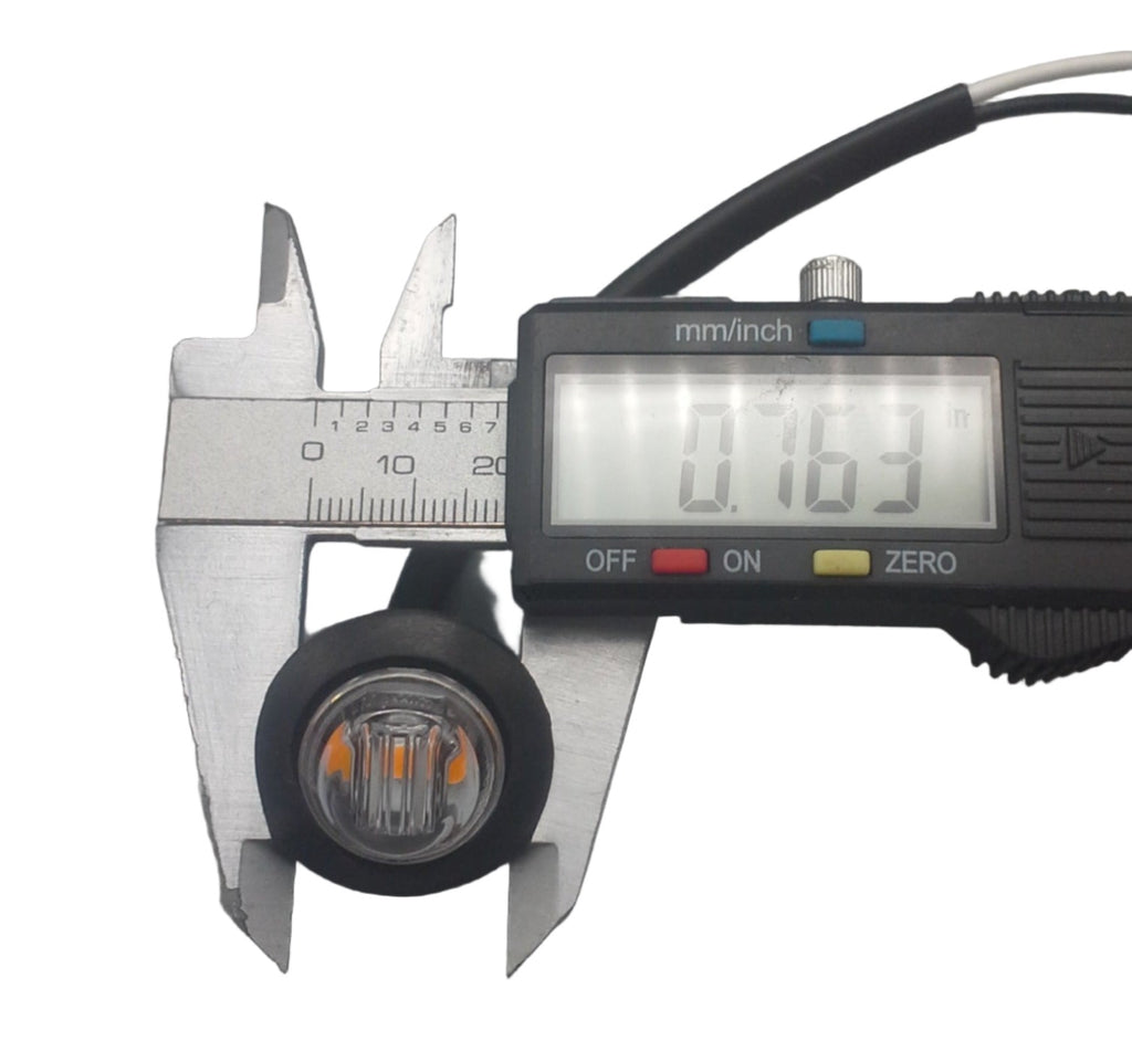 3/4" Maxxima Amber Clear Marker Light w/Wiring Harness 12" Leads (M09300YCL-KIT)