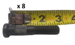 8X Wheel Stud, Drive-in, 1/2"-20 Dia, 2.70" Long, 0.68" Spline, 1.38" Base, 0.54" Spline Dia, Fits 8 Lug After 04 (007-262-00-X8)