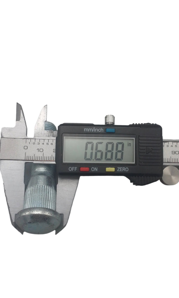 8x Drive in Wheel Studs, 9/16"- 18 Dia, 2.5" Long, 0.69 spline Dia (007-257-00-X8)