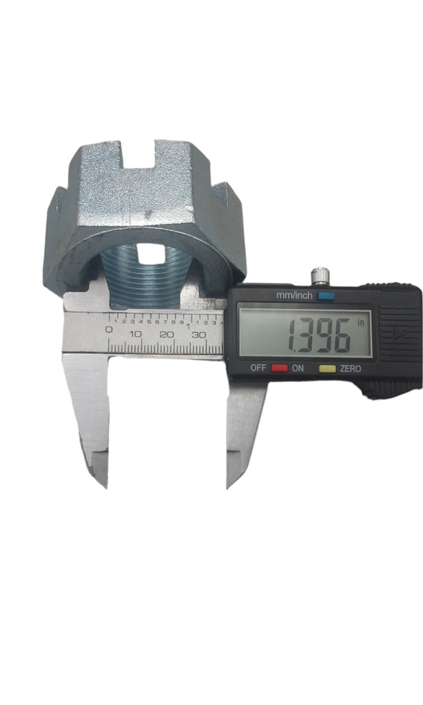 ALKO Axle NUT, SPINDLE, 1-1/2"-12 UNF-2B 6 SLOT, Attaching hardware kit, fits AL-KO and Hayes Axle, 10K - 16K axles (006-239-00)