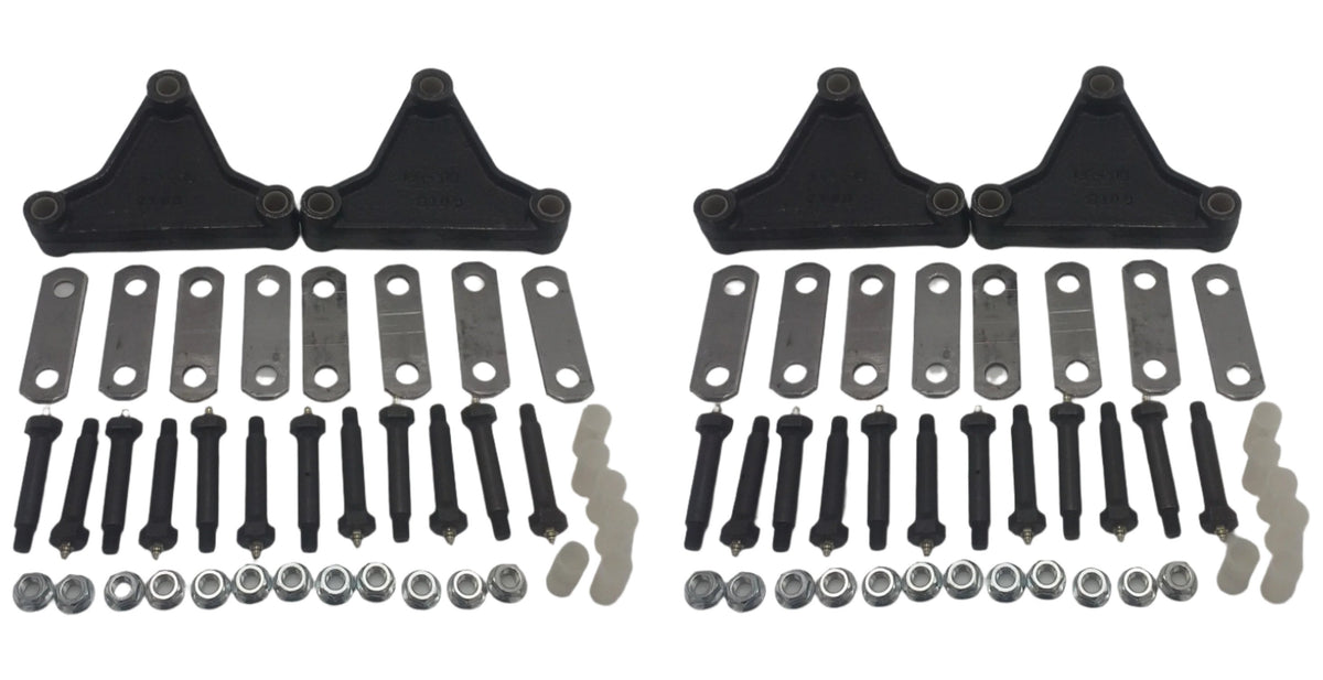 Greaseable Tri Axle Trailer Spring Suspension Rebuild Kit Camper Repair Wet Bolt Tall Equalizers (SRK-3A-WB-TE)
