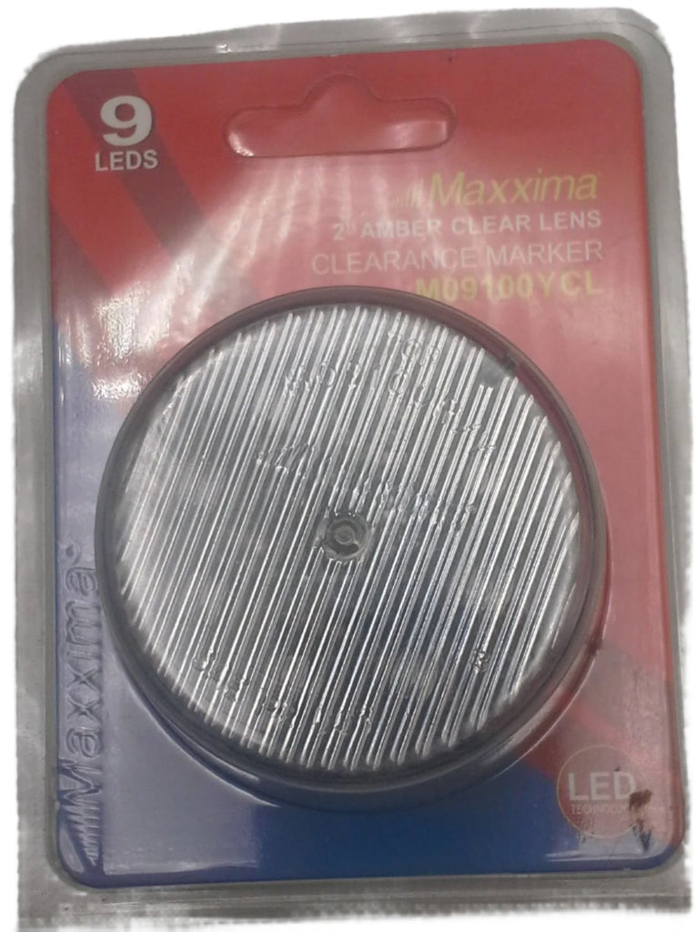 Maxxima 2" Round Amber Clear LED Grommet Clearance Marker Light Trailer RV Truck (M09100YCL-KIT)