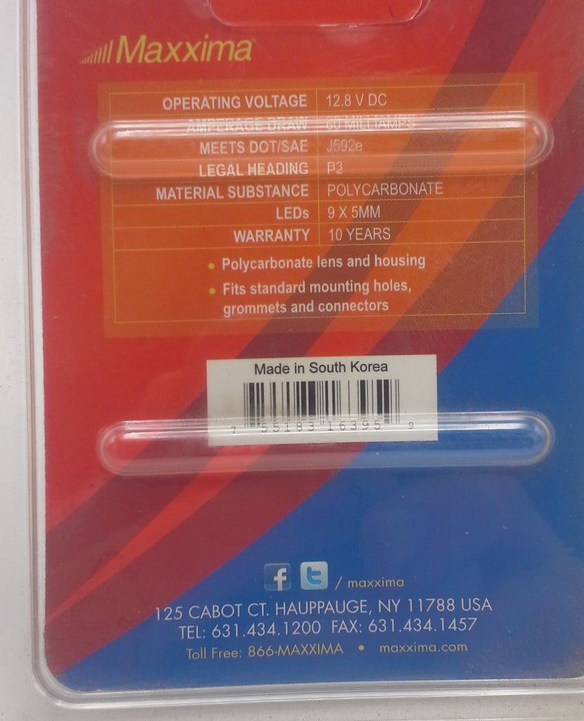 Maxxima 2" Round Amber Clear LED Grommet Clearance Marker Light Trailer RV Truck (M09100YCL-KIT)