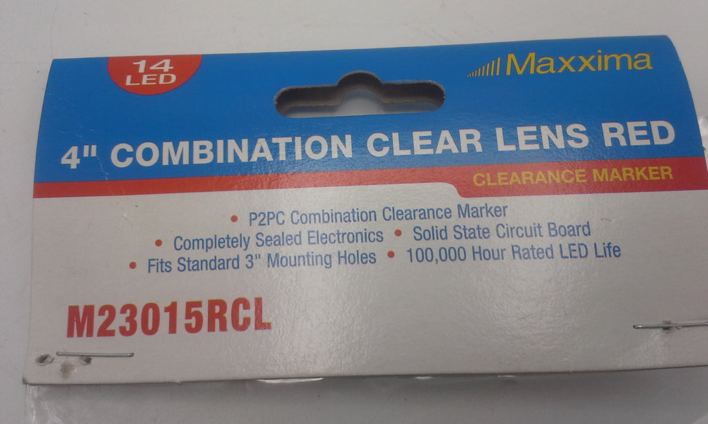 Maxxima 2" x 4" Red Clear Lens 14 LED Marker Clearance Combination Light RV Trailer (M23015RCL)