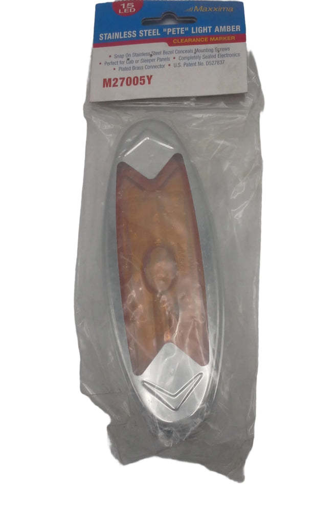 Maxxima 6" Oval Amber Clearance Marker Light with Stainless Steel Bezel (M27005Y)