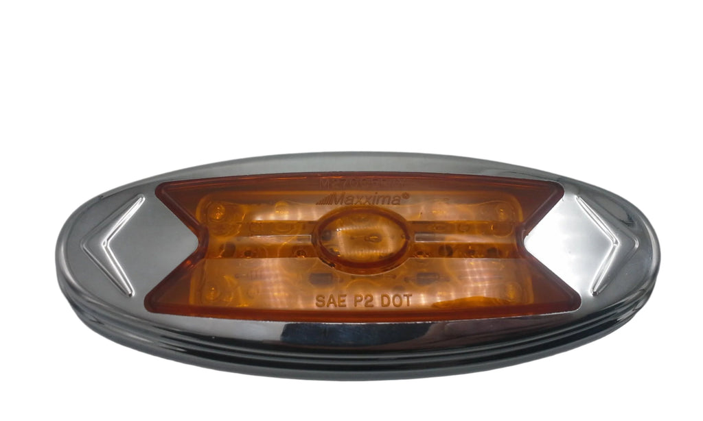 Maxxima 6" Oval Amber Clearance Marker Light with Stainless Steel Bezel (M27005Y)