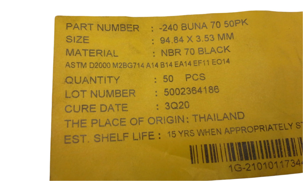 O-RING, 3.734 I.D. X .139 FOR Dexter Oil Caps 021-036-00 & 021-037-00 21-36 21-37  (010-050-00)