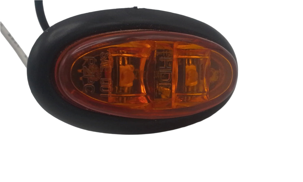 ONE Amber Mini Oval 2 Diode 2" x 3/4" Clearance Marker Trailer Truck Light (HD21002SMDY)
