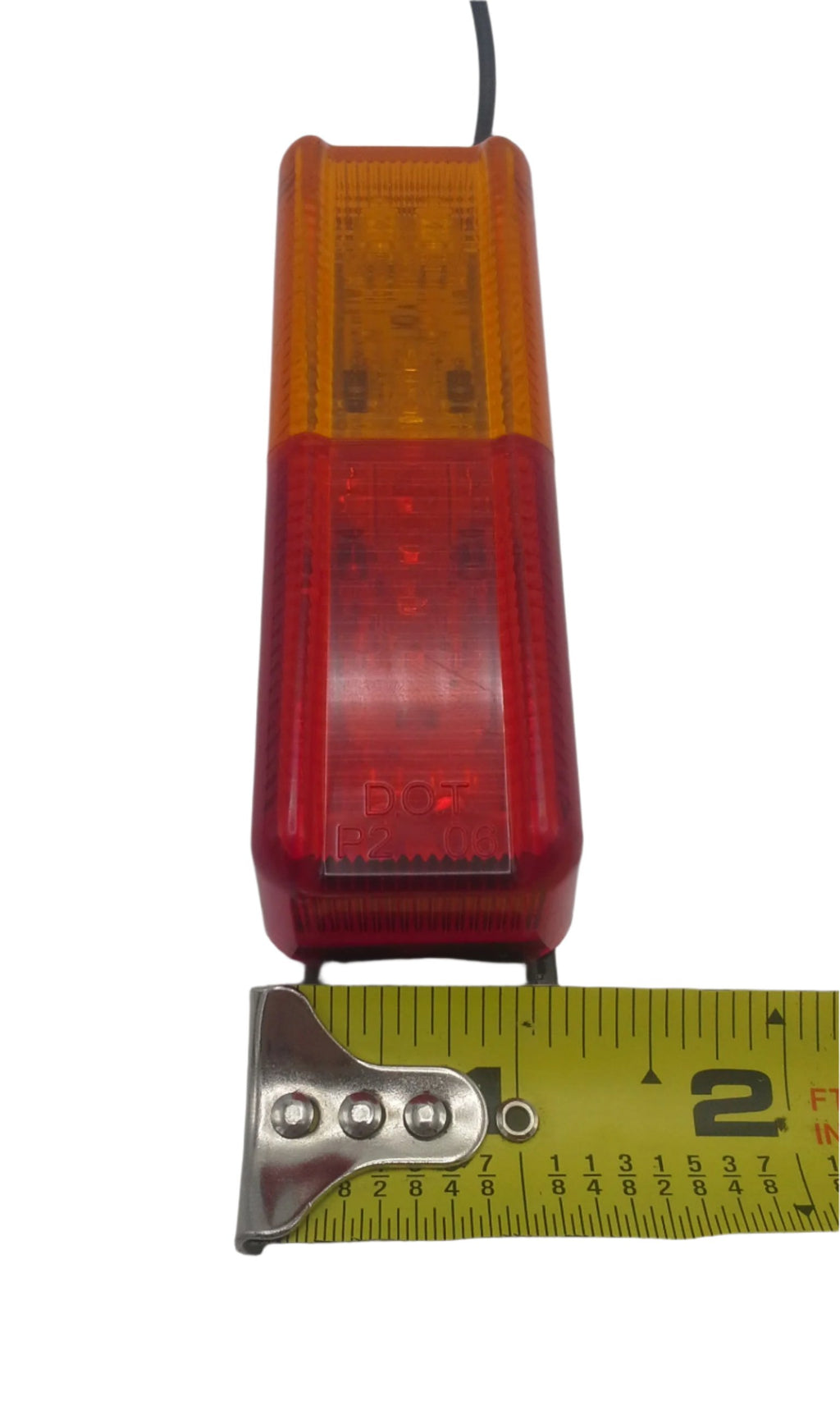 2-Pack LED Fender Mount Clearance Marker Lights with Pigtails &amp; Brackets - Red / Amber Trailer Lights (MCL-67ARB-LOTOF2)