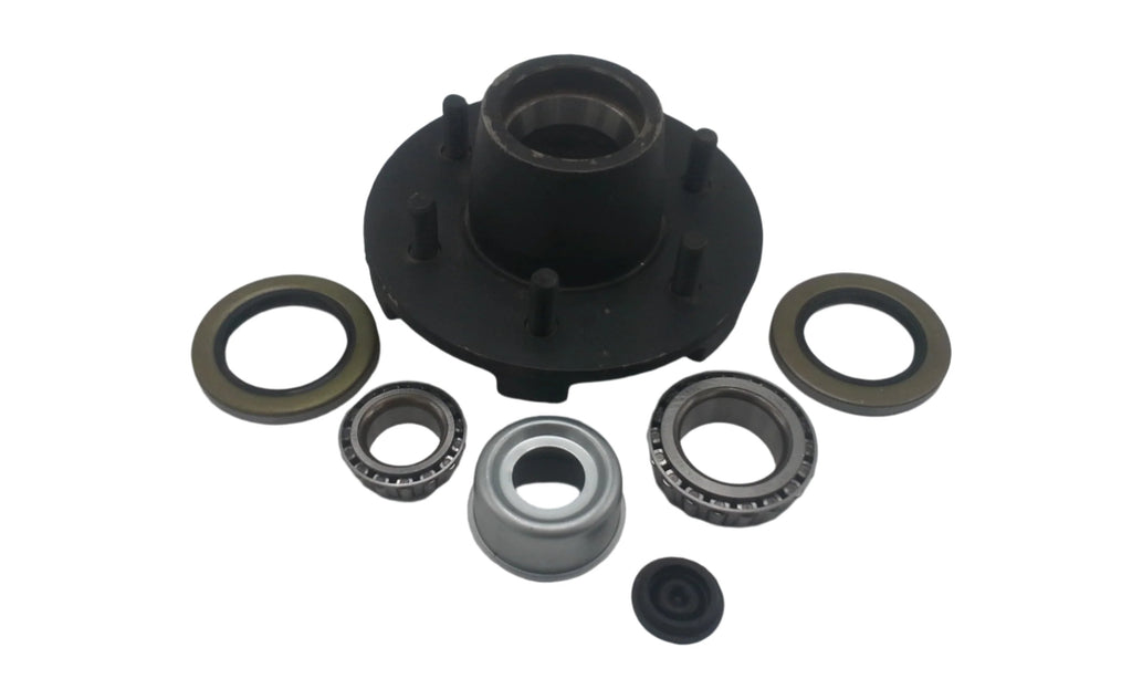 Idler Hub, 6000#, 6 x 5.5, Dexter, 1/2" Stud, Cupped & Studded, 15123+25580 (008-213-09-KIT)