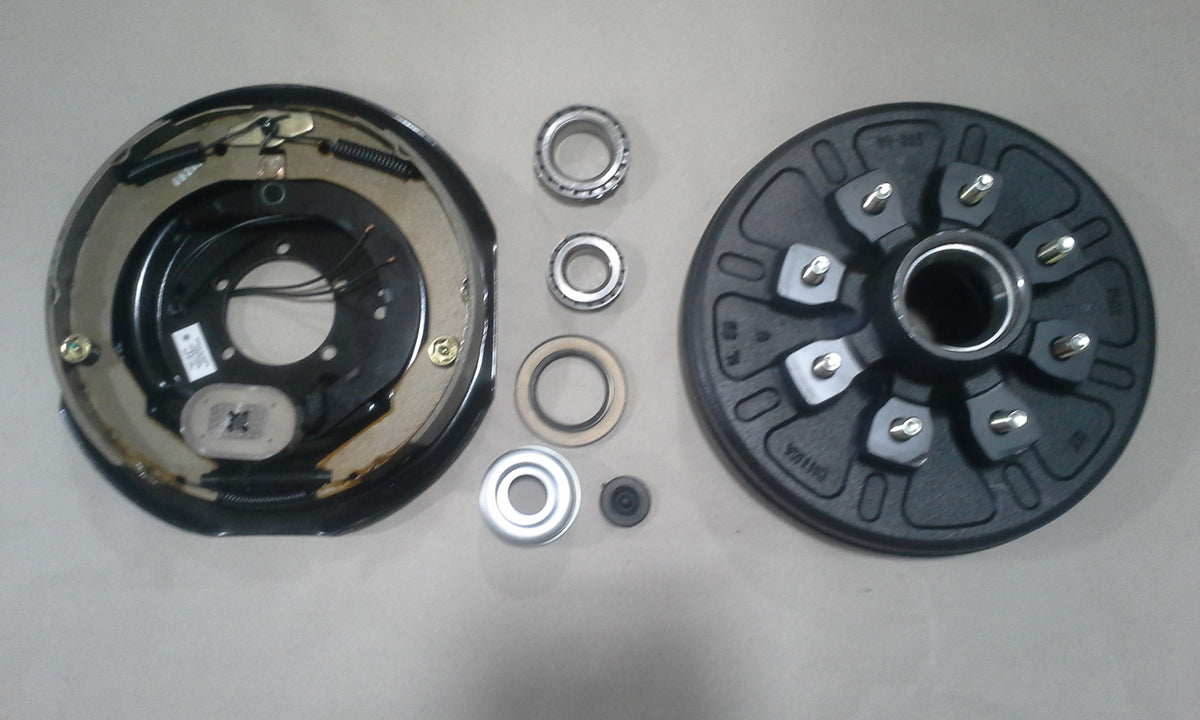 Right Side 8 Lug Drum + 12x 2 Brakes Trailer 8x6.5 6000 7000 Electric Shoes RV (92865-B-IMP-R)