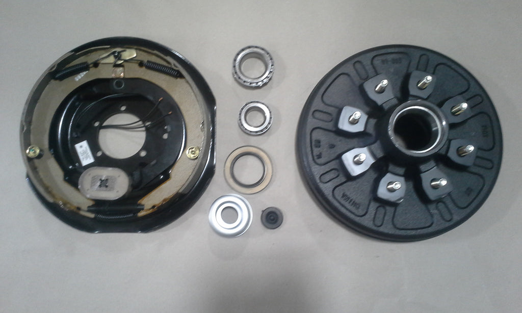 Right Side 8 Lug Drum + 12x 2 Brakes Trailer 8x6.5 6000 7000 Electric Shoes RV (92865-B-IMP-R)