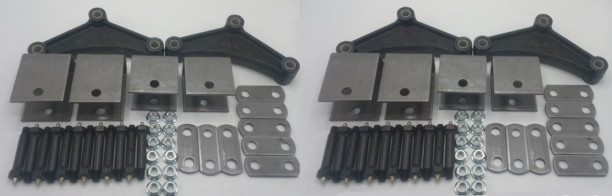 SHK-3A-WB-LE-2.0 Tri Axle Spring Hanger Kit w/2" Shackle Straps, Wet Bolts, Long Equalizers (SHK-3A-WB-LE-2.0)