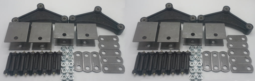 SHK-3A-WB-LE-2.0 Tri Axle Spring Hanger Kit w/2" Shackle Straps, Wet Bolts, Long Equalizers (SHK-3A-WB-LE-2.0)