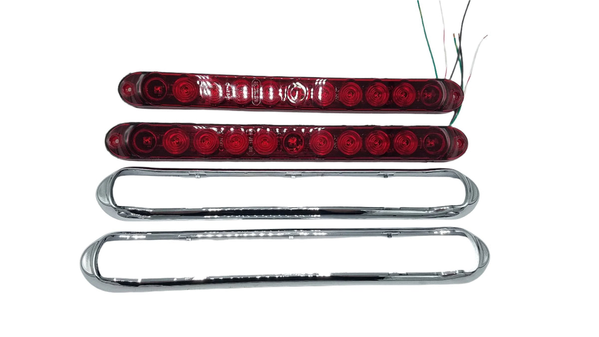 Innovative Lighting 15" Slimline Red/Red LED Stop Turn Tail Light (250-4400-1 + 250-9902-1-LOTOF2)