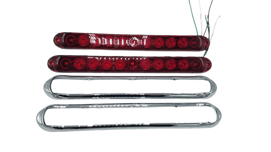 Innovative Lighting 15" Slimline Red/Red LED Stop Turn Tail Light (250-4400-1 + 250-9902-1-LOTOF2)