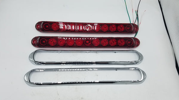 Innovative Lighting 15" Slimline Red/Red LED Stop Turn Tail Light (250-4400-1 + 250-9902-1-LOTOF2)