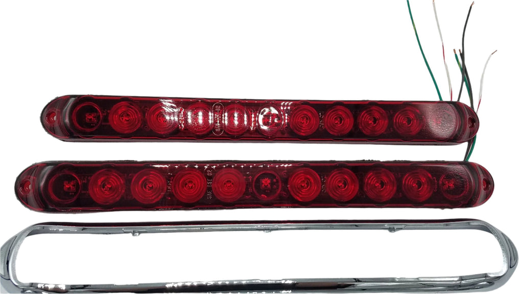 Innovative Lighting 15" Slimline Red/Red LED Stop Turn Tail Light (250-4400-1 + 250-9902-1-LOTOF2)