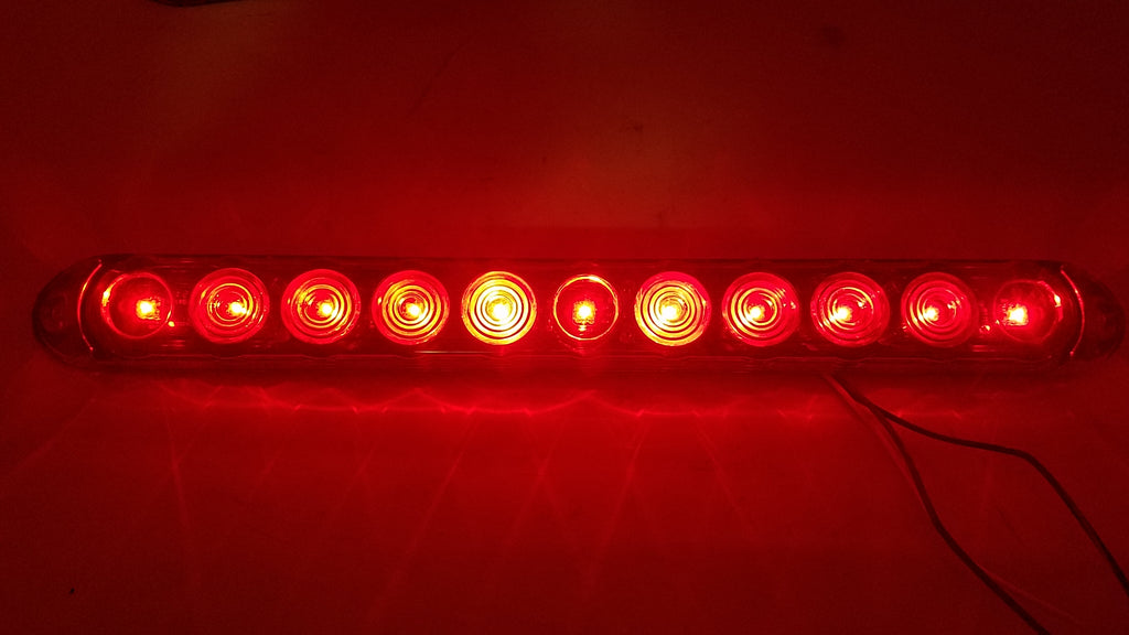 15" Slimline Red/Red LED Stop Turn Tail Light (x2) (250-4400-1-LOTOF2)