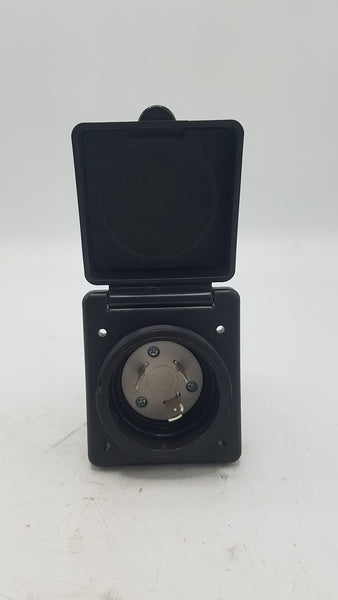 motor base plug, Epicord 30 Amp Twist Lock Power Inlet - Black (277-000138)