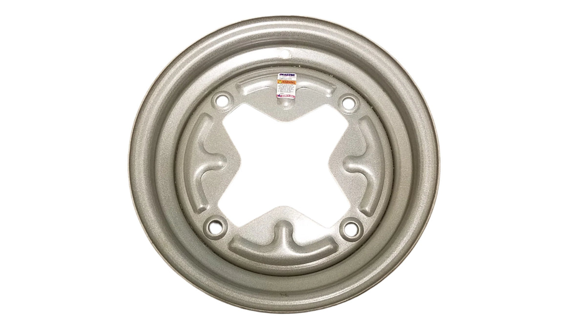 DEXSTAR VINTAGE STEEL WHEEL, SILVER IN COLOR, 13? X 4.5? 4 ON 9.44? BOLT PATTERN (20208)
