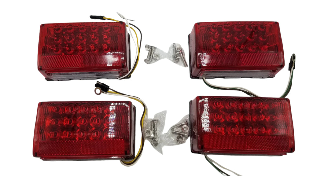 TWO Pair (4 pcs) LED Box Stop Turn Tail Trailer Camper RV Lights, J-72L J72J-72 (2XJ-72 + 2XJ-72-L)